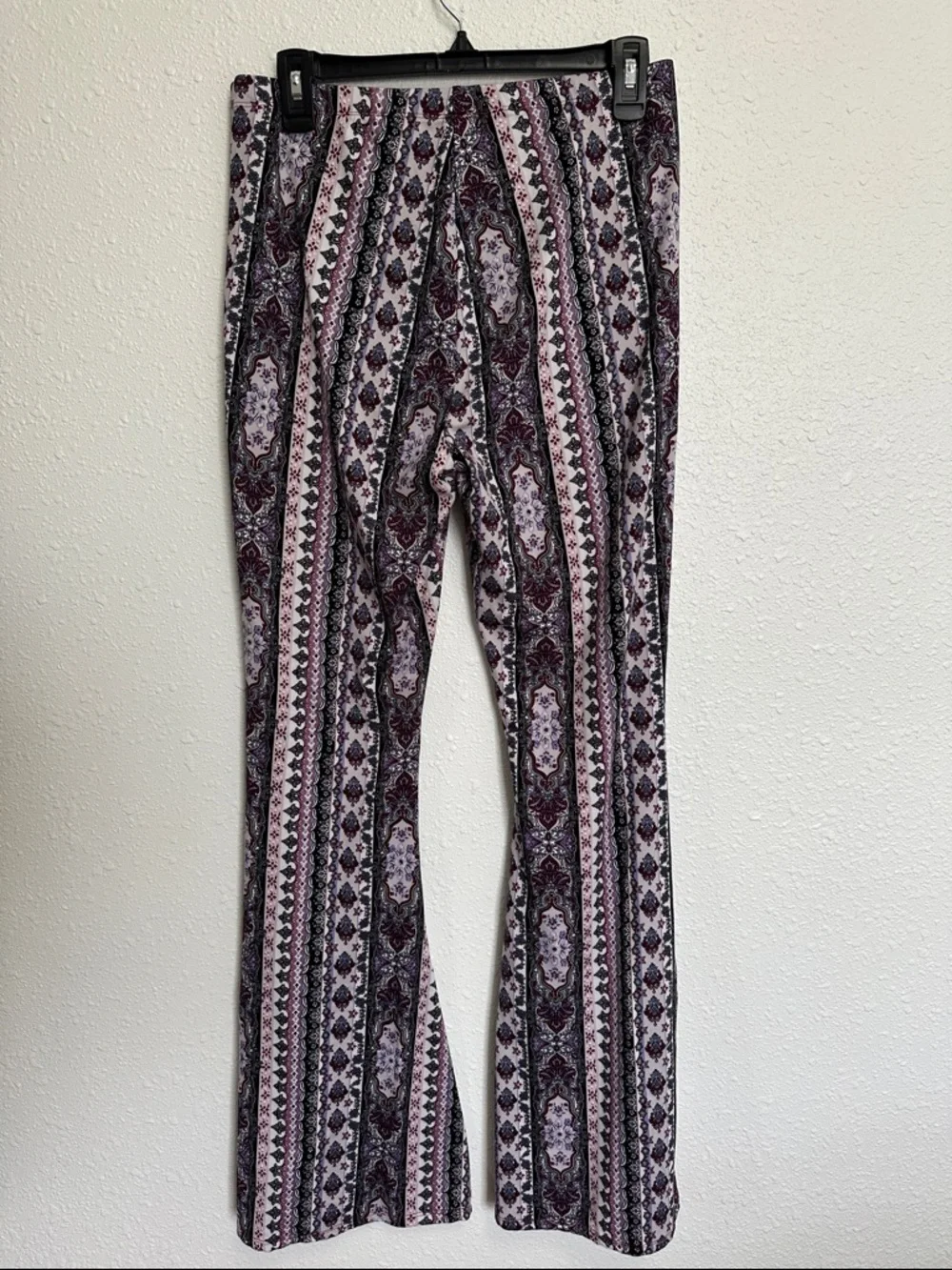 Bear Dance Purple Hippie Boho Flare Pants Size Large - Picture 4 of 11